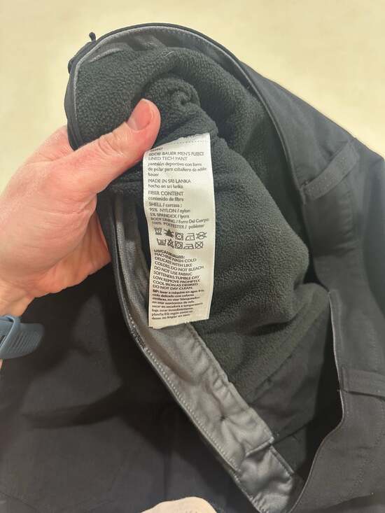 Eddie Bauer Men's Fleece Lined Tech Pants 32x30 Black Hiking Outdoor - Picture 4 of 10